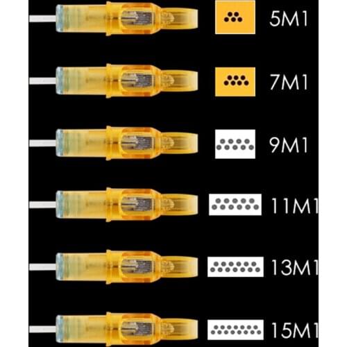 10pcs Pro Disposable Semi Permanent Tattoo Cartridge Needles Eyebrow Tattoo Pen Machine Supply 5M /7M/9M/11M/13M/15M