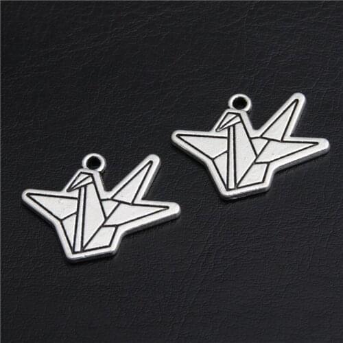 10pcs Silver Color Alloy Necklace Pendants Kawaii Paper Cranes Charms Air Plane Shape DIY Jewelry Finding Charm A2790