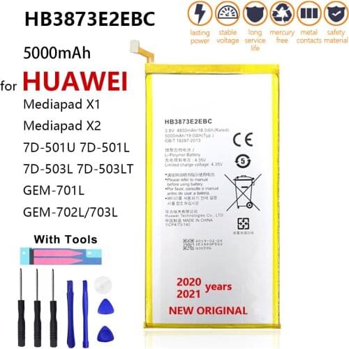 100% Original HB3873E2EBC Battery For Huawei Mediapad X1 X2 7.0"/7D-501U 7D-501L 7D-503L 7D-503LT GEM-701L GEM-702L/703L batteri