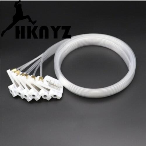 2meter 6 color ink tube hose pipe pipe line with square small UV damper screw nuts oring for For Epson 1390 R330 R290 T50 L800