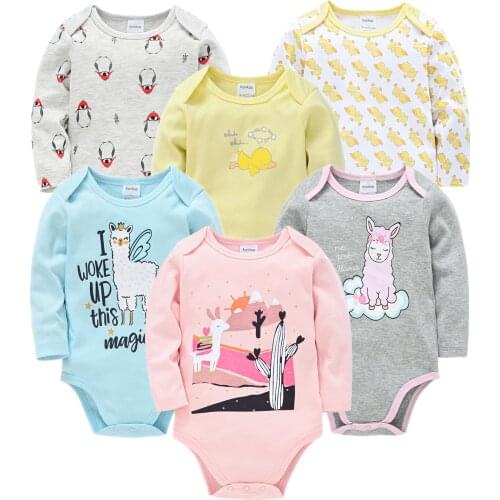 Bebe Fille Infant Baby Girl Rompers 3PCS 6PCS Cute Cartoon Baby Boys Outfits Spring Fashion Toddler Baby Jumpsuits Ropas Bebe