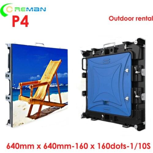 Alibaba express P4 64x64cm led sign board flght case package outdoor full color rental led display