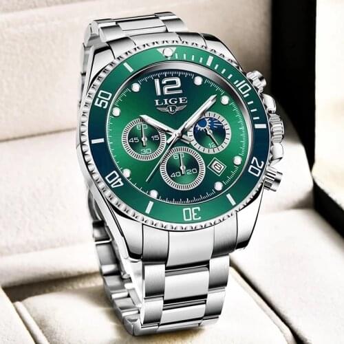 2021 LIGE Mens Quartz Wristwatch Top Brand Luxury Fashion Diver Men Watch Waterproof Date Clocks Sport Watches Relogio Masculino