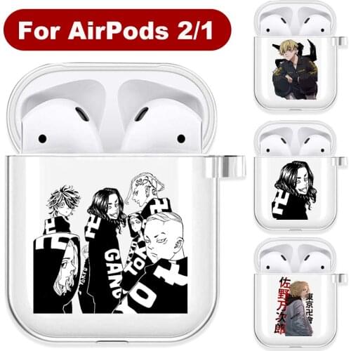Tokyo Revengers Anime Transparent Airpods Case for Funda Airpods 2/1 Cover Manjirou Sano Ken Ryuuguuji Soft TPU Cases Coque