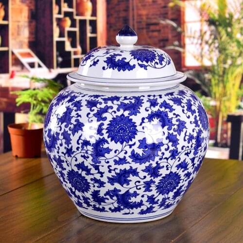 Jingdezhen ceramic ginger jars Antique Porcelain temple jars ceramic chinese ginger jar