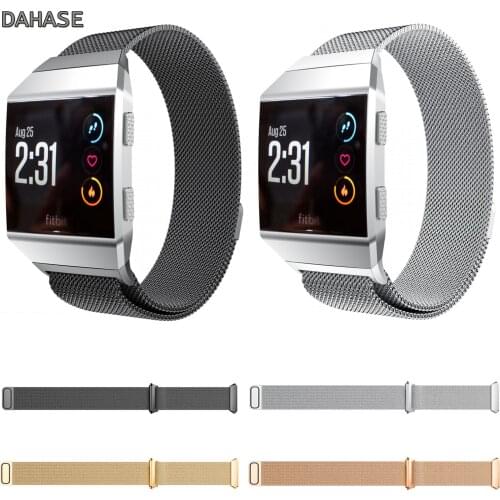 DAHASE Magnetic Closure ML Loop Strap For Fitbit Ionic Band Meshed Stainless Steel Bracelet Watch Band Wristband
