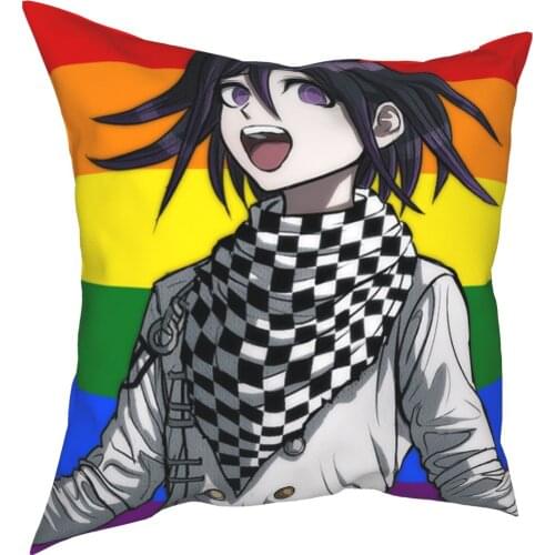 Danganronpa V3 Kokichi Ouma Pillowcase Printed Polyester Cushion Cover Decorative Pride Flag Throw Pillow Case Cover 18