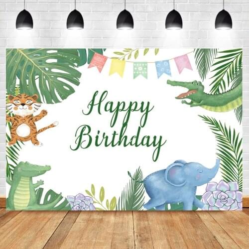 Tropical Safari Animal Jungle 1st Birthday Party Backdrop Newborn Baby Shower Child Customized Photography Background Photozone