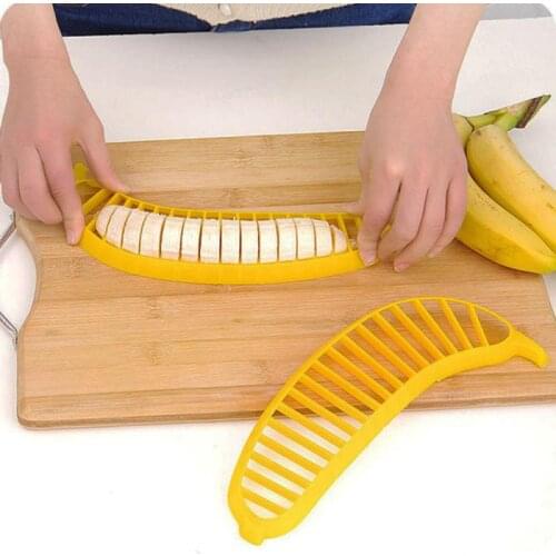 Kitchen Accessories Fruit Vegetable Tools Plastic Banana Slicer Cutter Chopper Shredder Fruit Sausage Cereal Cutter Salad Maker