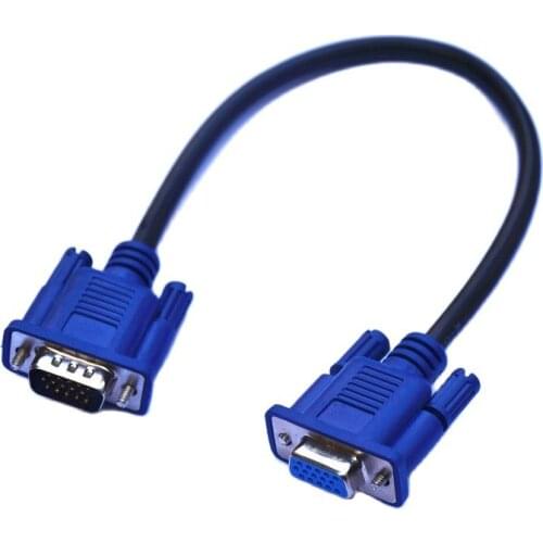 Standard Edition VGA Cable 15pin Male to Female cable HD15Pin VGA D-Sub Short Video Extend Cable Cord RGB Cable for Monitor 30cm