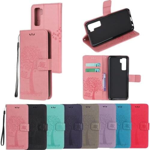 Embossed Leather Case for Etui Huawei P Smart 2021 Y7A Y8P Y6P Y5P P40 P30 Lite Mate 20 Pro Magnetic Clasp Protection Phone Capa