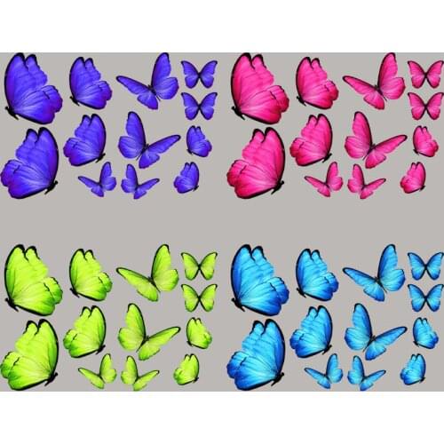 Small Butterfly Blue Red Transfers For Clothing Vinyl Tops Appliqued Diy Heat Transfer Ironing Stickers Print On Shoes Cap Mask