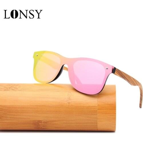 LONSY Fashion Wood Men Sunglasses Polarized Bamboo Women Sun Glasses Mirror UV400 Oculos Gafas Oculos De Sol masculino