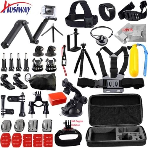 Husiway Accessories for Gopro kit mount / go pro hero 6 5 4 3 2 accessories set for M10 SJCAM Eken h8r case xiaomi yi tripod 13G