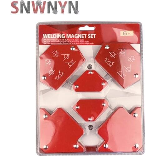 6pcs Welding Magnet Holder Set Welder Positioner Magnetic Holder Multi Degrees Soldering Locator 30/45/90/105/120/135 Degrees