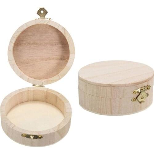 New 1PC High Quality Wooden Round Storage Box Wooden Box Lipstick Jewelry Storage Box Packaging Jewelry Boxes Gift Box Hot Sales