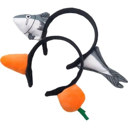 NEW Funny Carrot Headband Salted Fish Hair Bands for Women Female Cute Spoof Headwear Wash Face Hairband Hair Accessories Gifts
