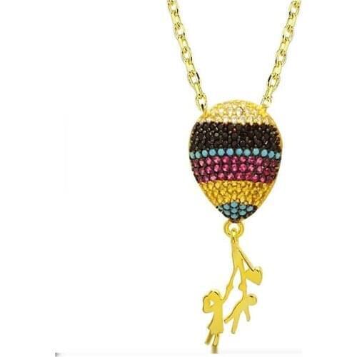 Silver Flying Balloon Gold Plated Necklace
