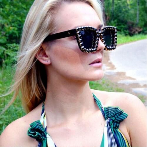 Veshion Square Diamond Luxury Sunglasses Men Women Fashion UV400 Glasses