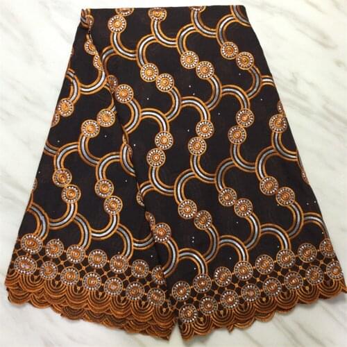 Swiss Cotton Lace Fabric New African Nigerian 5 Yards Embroidery For Diy Dress Sewing Wedding PL12157