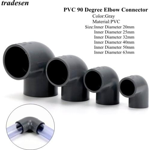 1pc PVC I.D 20/25/32/40/50mm Water Supply Pipe Fittings Elbow Connectors Plastic Joint Irrigation Water Parts Upvc pipe Adapter