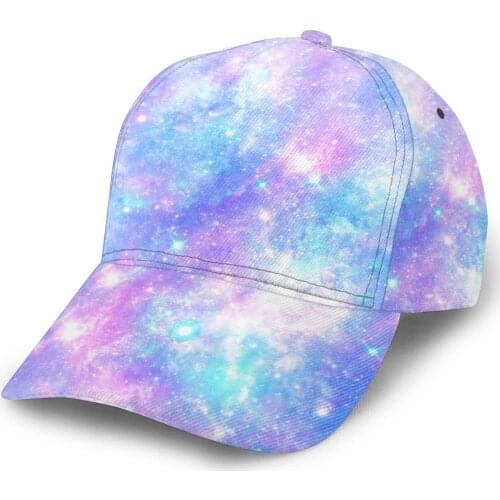 CINESSD Pink Blue Magical Galaxy Star Print Outdoor Sport Caps Baseball Hat Men Women Visor Cap Baseball Cap Street Hip Hop Caps