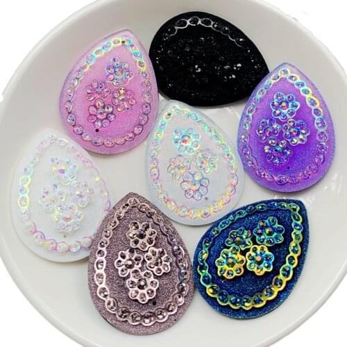 Floral face drop shaped resin Rhinestone flat back DIY jewelry made with indigenous earrings accessories for wedding decoration