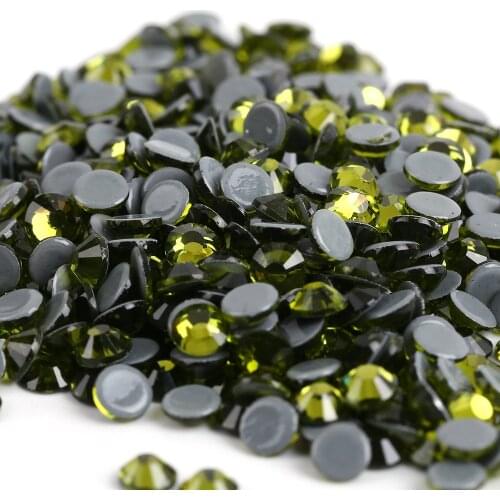 Ss6,ss10,ss16,ss20,ss30 Olivine Color DMC Iron On Rhinestones/Hot fix Crystal Rhinestones Strass Sewing & Fabric Garment stones