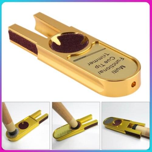 U-shape Billiards Pool Cue Tip Trimmers Tapper Muti-functional Dime Shaper Nickel Shaper Trimmer Cue Tip Burnisher Repair Tool