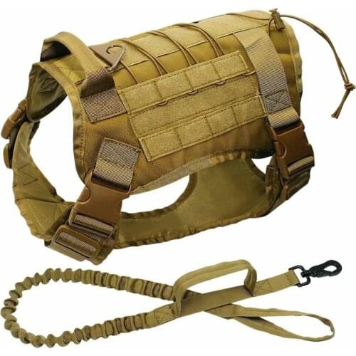Outdoor Tactical Dog Vest Harness Leash Set Medidum Large Dog Accessories Working Training Hunting Molle Military K9 Dog Clothes