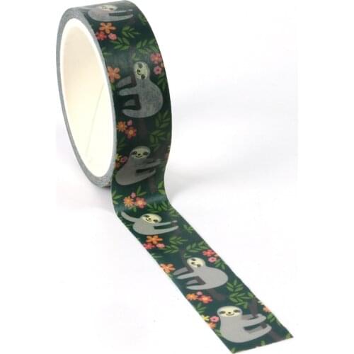 1X Cute Washi Tape Animal Sloth design DIY Planner Masking Tapes School Office Supplies