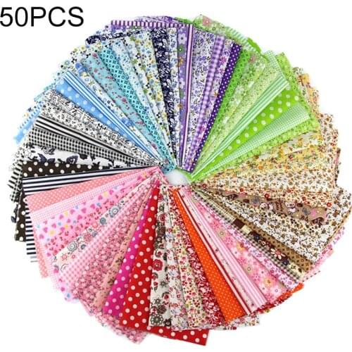 30/50Pcs 10cmx10cm Floral Print DIY Patchwork Cloth Sewing Quilting Material