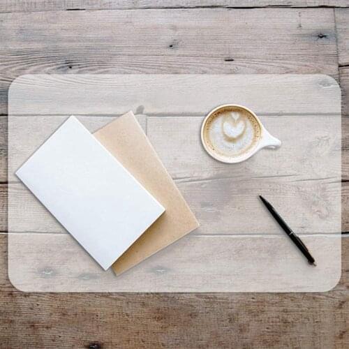 4PCS Transparent Table Placemat Kitchen Mat Coffee Table Mat Table Protector Waterproof Placemats Worktop Saver Placemat Set