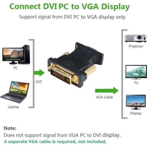 DVI-D DVI to VGA Adapter Male to Female Converter for PC Monitor