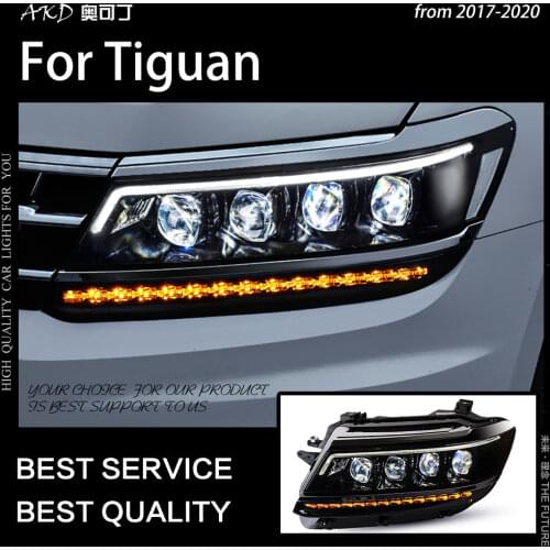 AKD Car Styling Head Lamp for VW Tiguan Headlights 2017-2019 New Tiguan LED Headlight DRL All LED light Source Accessories