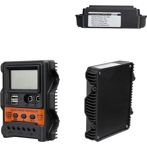 Auto Solar Charge Controller PWM Controller LCD Display Dual USB 5V Output Solar Panel Charger Regulator