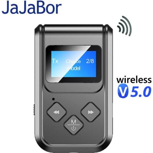 JaJaBor Bluetooth Car Kit Transmitter Receiver 3.5mm AUX Stereo Music Bluetooth 5.0 Wireless Audio Adapter for Car TV PC Speaker