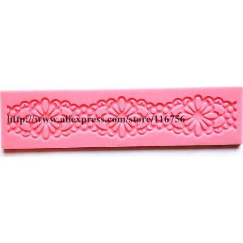 Free Shipping Fondant Cake Silicone Lace Mold Lace Tool Sugar Paste Sugar Art Tools Cake Decoration Style 10 Wholesale & Retail