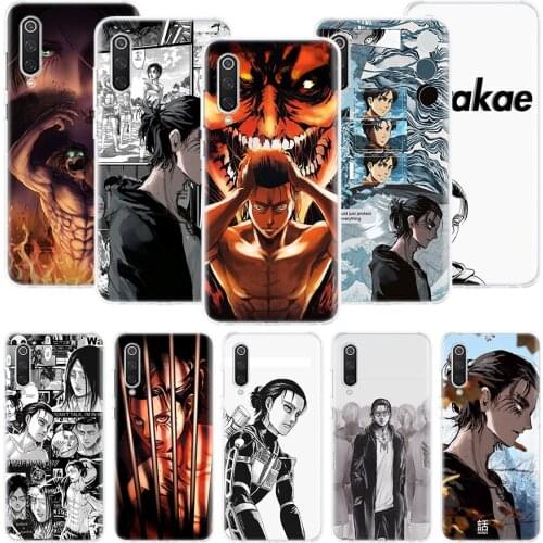 Anime Attack on Titan Eren Phone Case For Xiaomi Mi Note 10 11 9 8 10T 9T CC9 A1 A2 A3 5X 6X Pocophone F1 X3 F2 Pro Lite Coque C