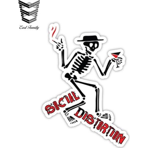EARLFAMILY 13cm x 9cm SOCIAL DISTORTION Vinyl Stickers Car Decal Fashion Funny Window Bumper Sticker
