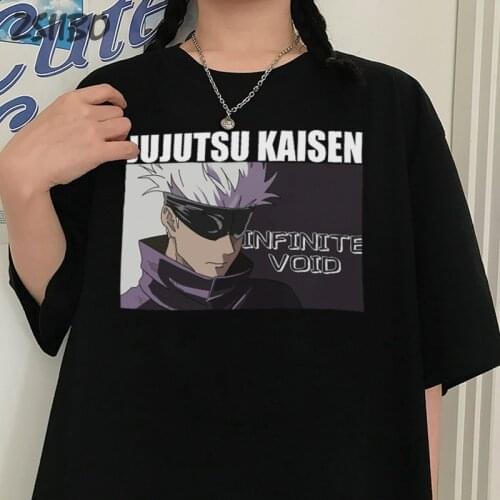 Harajuku Mens tshirt Jujutsu Kaisen Yuji Itadori Gojo Satoru Unisex T Shirt Cartoon Anime Casual T-shirt Male/Female Tops HipHop