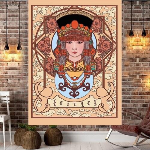 Tarot tapestry national minority decoration girl wall carpet drop shipping tapiz mandala wall cloth