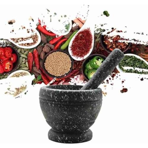 1pc Granite Grain Garlic Masher Resin White Granite Grinding Bowl Garlic Press Herb Pepper Mixing Pot Kitchen Tool