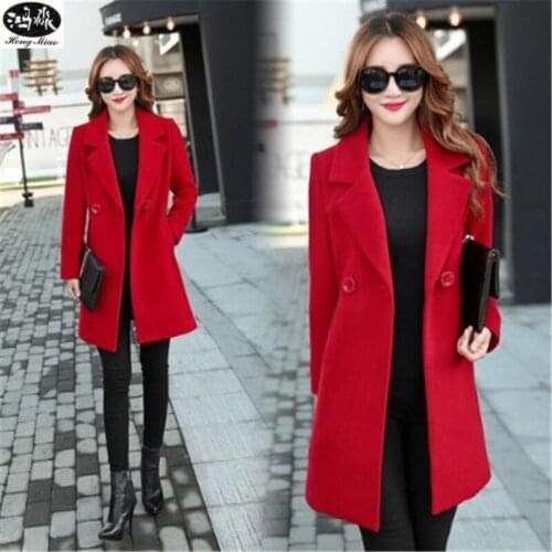 HongMiao 2018 New Fashion Womens Winter Jackets Double-breasted Coat Elegant Warm Woolen Coats Long Clothing Jacket HQ