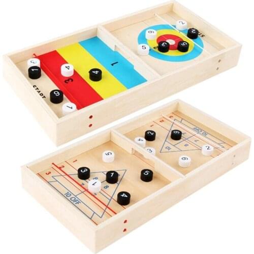 Ice Fox Ball 2 in 1 Fast Sling Puck Game Shuffleboard Curling Ball Board Desktop Battle Game Entertainment Kids Toy Set
