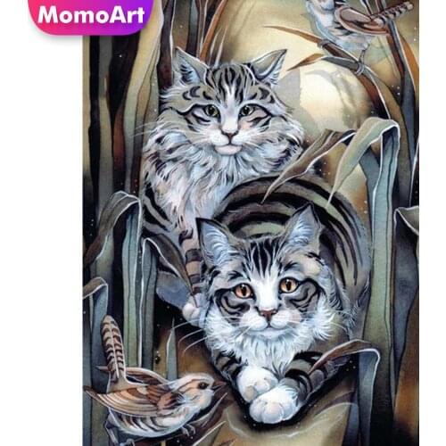 Momo Art Diamond Painting Cat Cross Stitch Kits Diamond Embroidery Animal Full Square Mosaic New Arrival Hobby Home Decoration