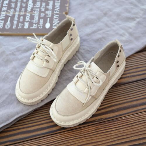 Mori Girl Literary Retro Womens Shoes Handmade Soft Bottom Wild Single Shoes Student Flat Casual Shoes Shoes Retro Martin Shoes