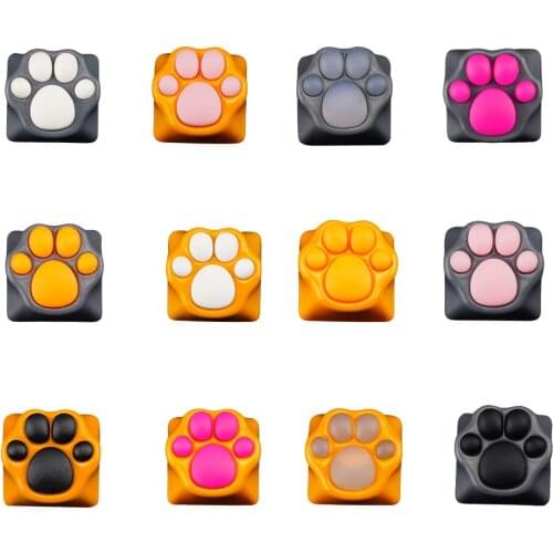 Soft Feel Silicone Kitty Paw Artisan Cute Cat Paws Pad Mechanical Keyboard KeyCaps For Cherry Gateron Mx Switches Shaft Opener