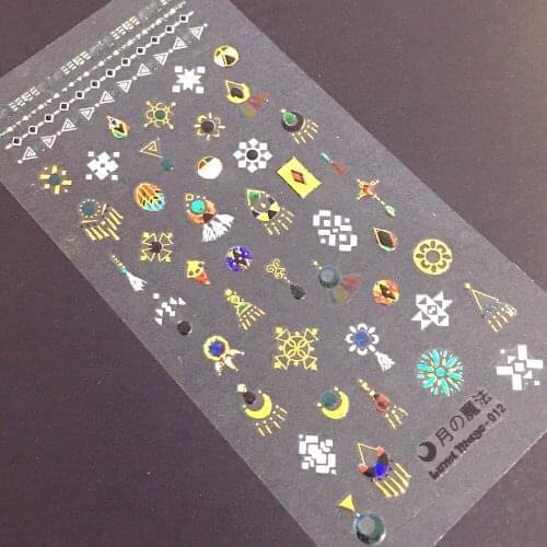 Newest MGM-012 nail sticker 3d back glue nail decals rhinestones DIY decorations for nail wraps