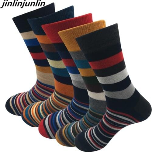 New mens stockings fashion color striped mens socks autumn and winter cotton socks wholesale